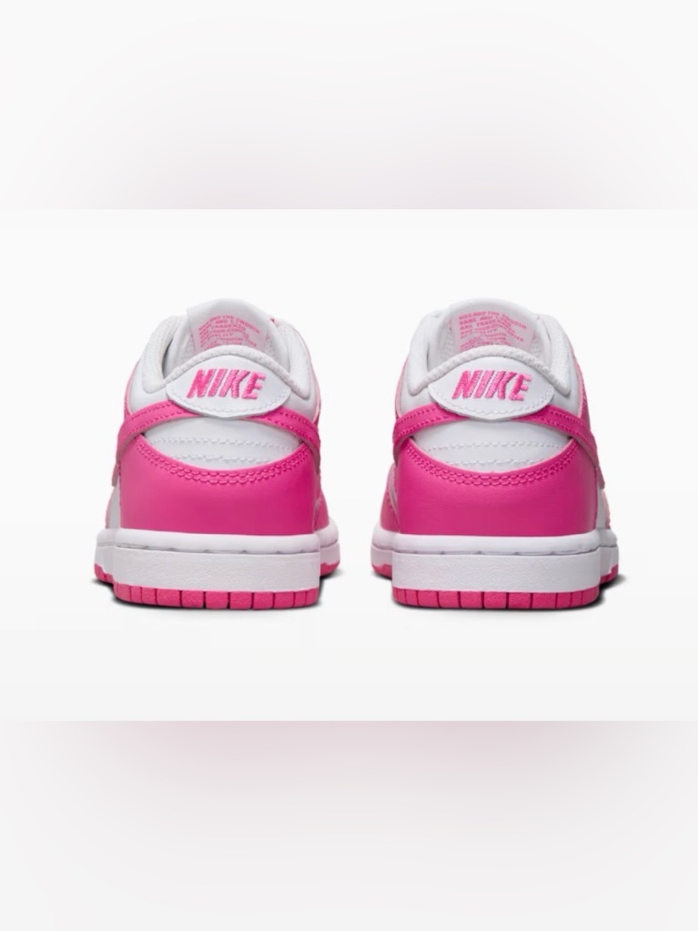 NIB [Nike] Dunk Low Top Shoes Sneakers Fuchsia Pink/White Little Kids Youth 11 C - Picture 5 of 16
